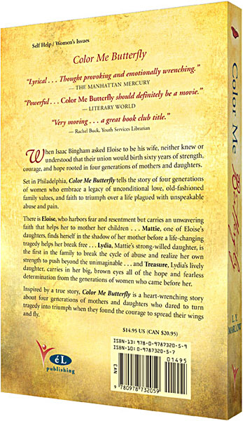Color Me Butterfly, back cover